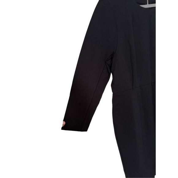 NWT J. Crew Womens Black Zip Ponte 3/4 Sleeve Stretch Knit Sheath Dress Size 16 - Picture 9 of 13